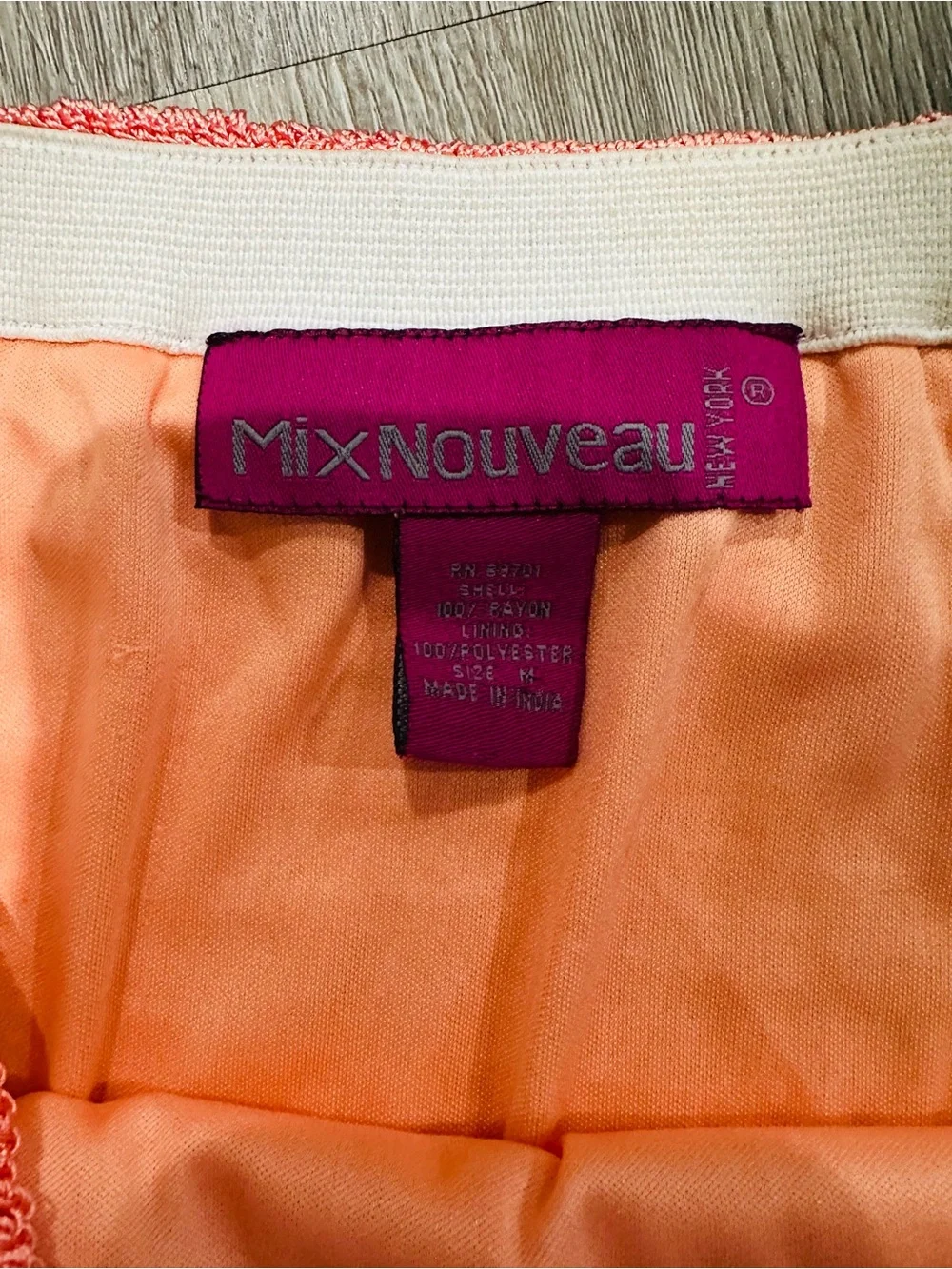 Mix Nouveau Apricot Coral Crochet Knit Maxi Skirt Set Boho Coastal Size L